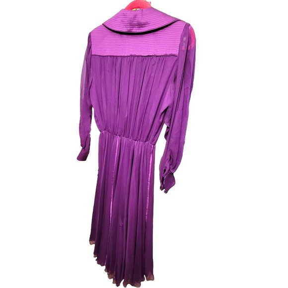 David Josef Neiman-Marcus Dress Vintage Purple Party Cocktail Size 4 JJ1693 - Picture 4 of 13
